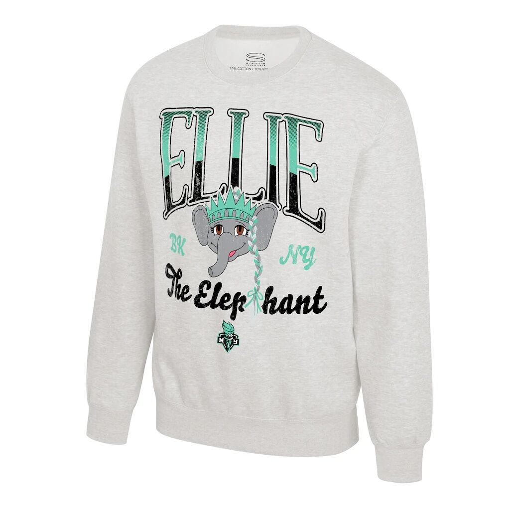 New York Liberty Stadium Essentials Unisex Sky High Mascot Fleece Crew Neck Sweatshirt - Oatmeal
