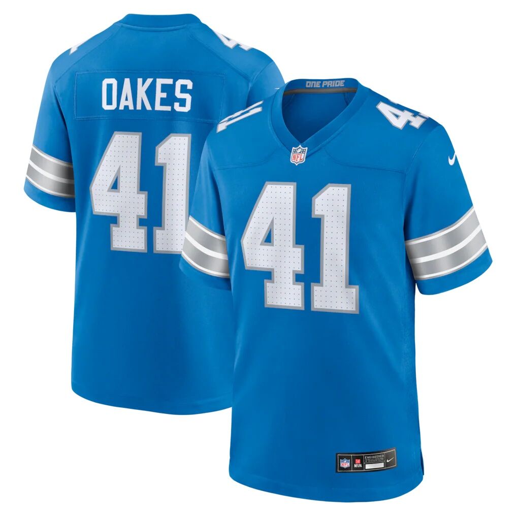 Gunnar Oakes Detroit Lions Nike Team Game Jersey