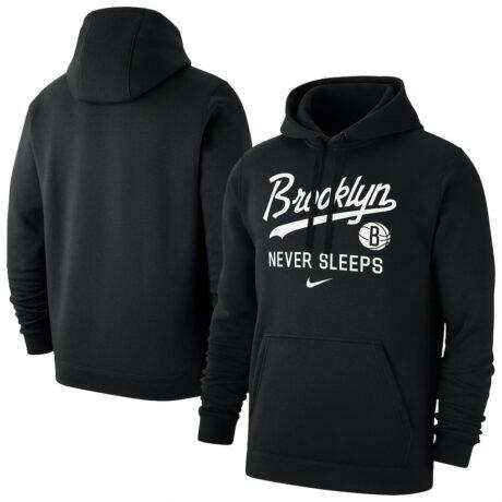 Brooklyn Nets Nike Brooklyn Never Sleeps Club Hoodie - Black - Front View