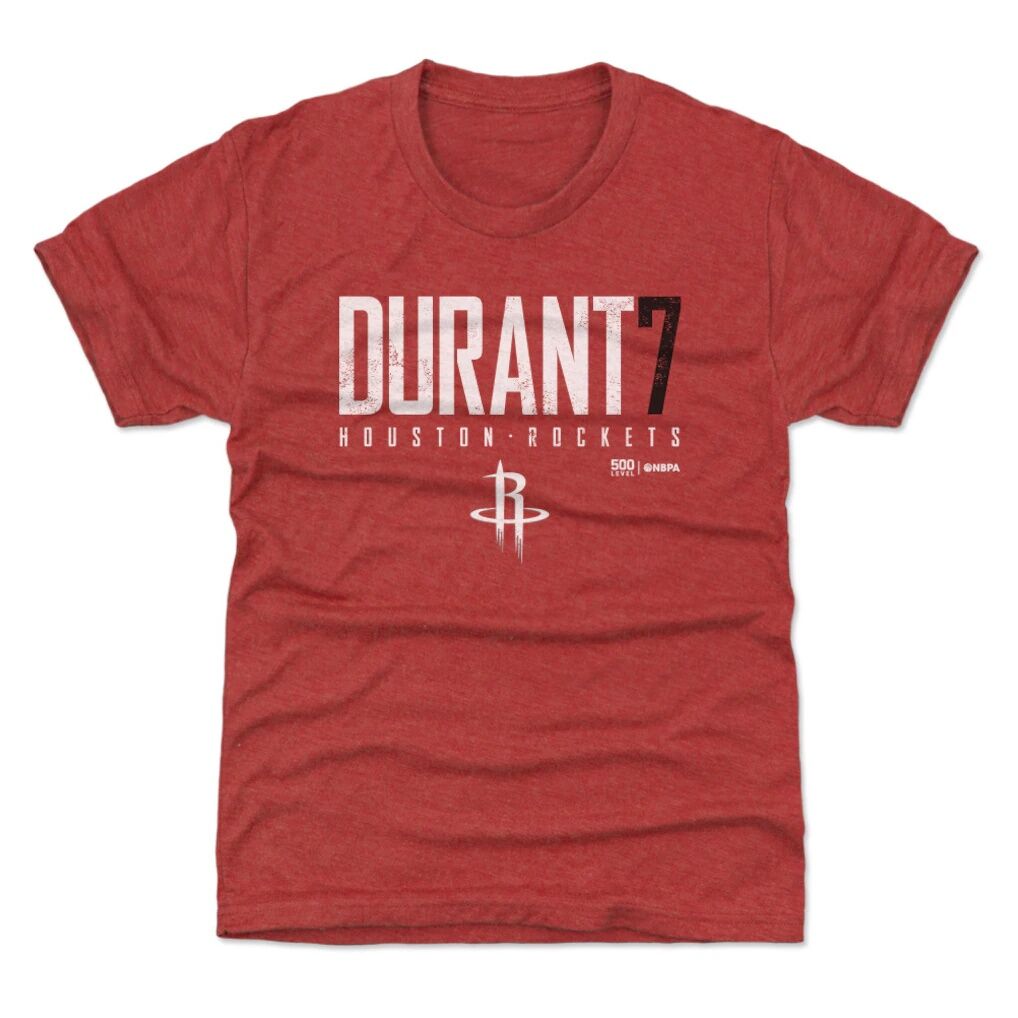 Kevin Durant Houston Rockets 500 Level Youth Elite Name & Number T-Shirt