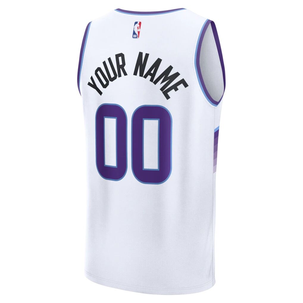 Utah Jazz Fashion7 Fast Break Replica Custom Jersey - White - Association Edition