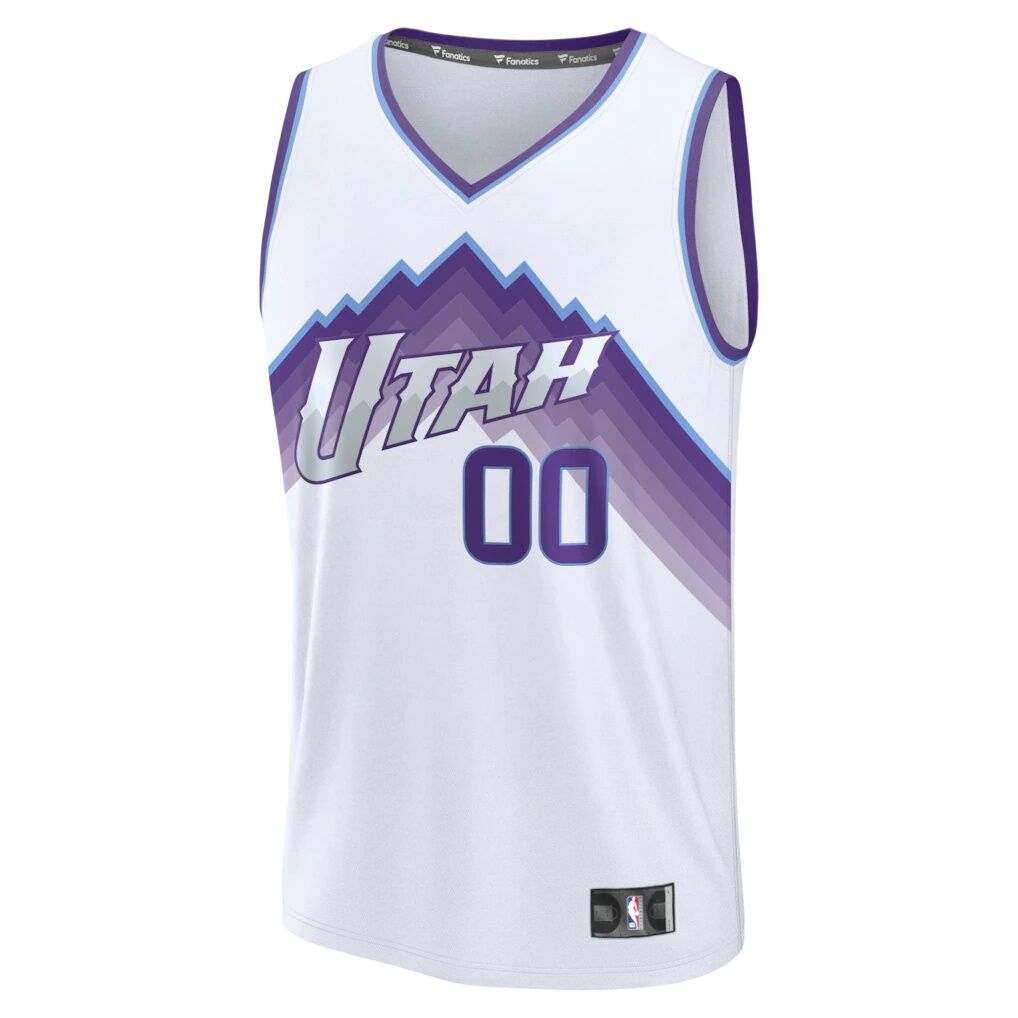 Utah Jazz Fashion7 Fast Break Replica Custom Jersey - White - Association Edition