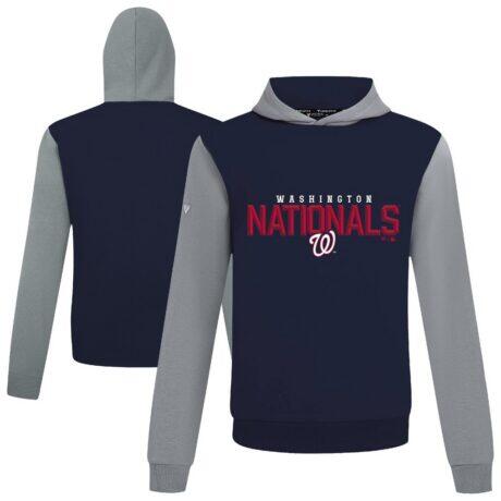 Washington Nationals Levelwear Throwback Carve Ultimate Hoodie - Navy - Front View
