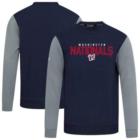 Washington Nationals Levelwear Throwback Ultimate Carve Sweatshirt - Navy - Front View