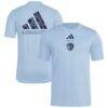Sporting Kansas City adidas 2026 Jersey Hook Pregame T-Shirt - Blue - Front View