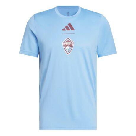 Colorado Rapids adidas 2026 Jersey Hook Pregame T-Shirt - Light Blue - Front View