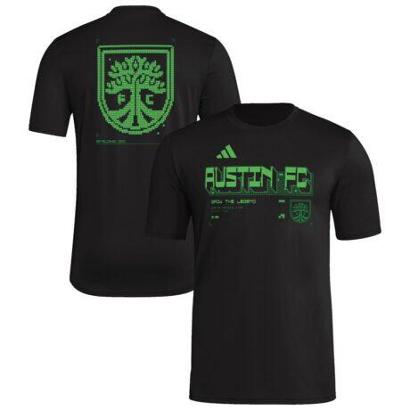 Austin FC adidas AEROREADY Pregame T-Shirt - Black - Front View