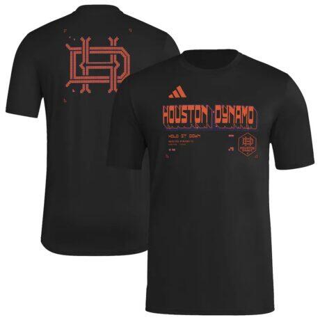 Houston Dynamo FC adidas 2026 Anthem AEROREADY Pregame T-Shirt - Black - Front View