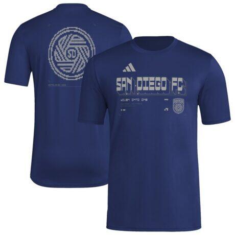 San Diego FC adidas 2026 Anthem AEROREADY Pregame T-Shirt - Navy - Front View