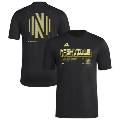 Nashville SC adidas 2026 Anthem AEROREADY Pregame T-Shirt - Black - Front View