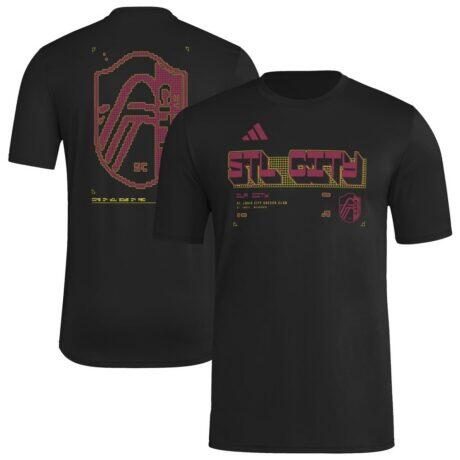 St. Louis CITY SC adidas 2026 Anthem AEROREADY Pregame T-Shirt - Black - Front View