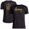 LA Galaxy adidas Youth 2026 Anthem AEROREADY Pregame T-Shirt - Black - Front View