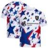 Real Salt Lake adidas Youth 2026 Americana Pre-Match Jersey - White - Front View