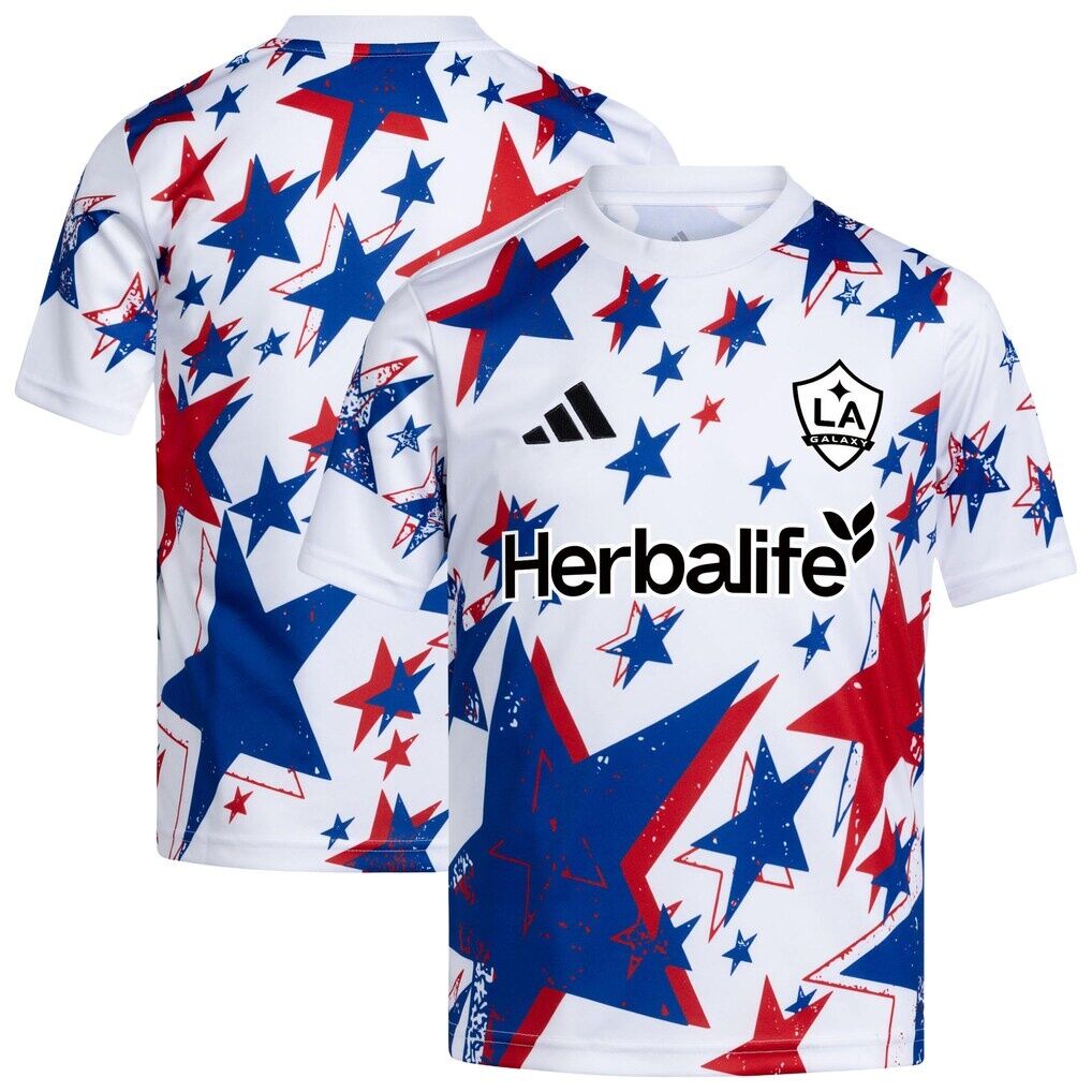 LA Galaxy adidas Youth 2026 Americana Pre-Match Jersey