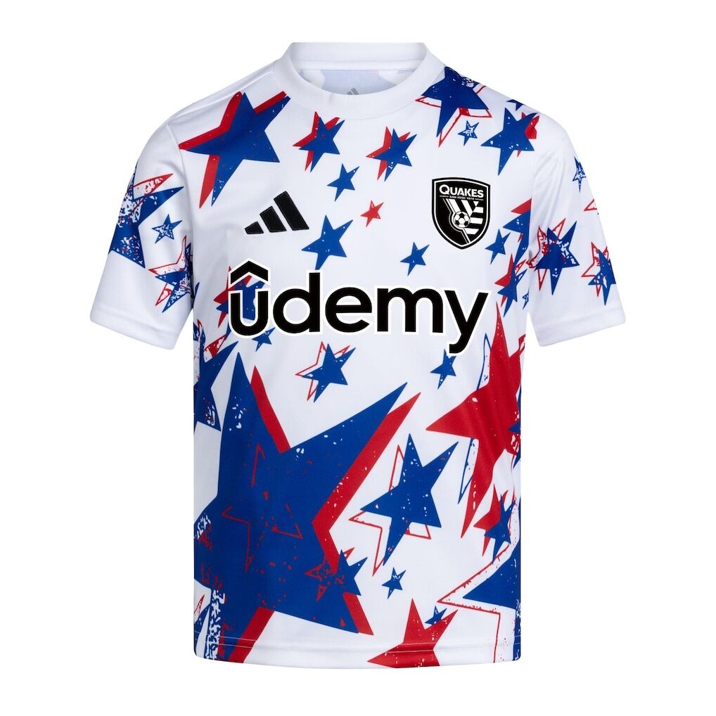 San Jose Earthquakes adidas Youth 2026 Americana Pre-Match Jersey
