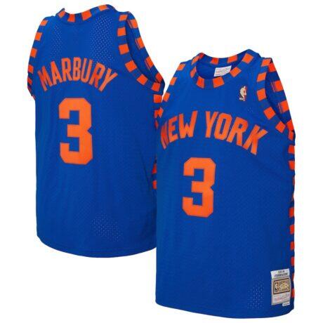 Stephon Marbury New York Knicks Mitchell & Ness 2005/06 Hardwood Classics Swingman Jersey - Blue - Front View