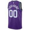Utah Jazz Nike Unisex Swingman Custom Jersey - Purple - Detail View