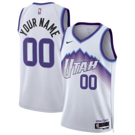 Utah Jazz Nike Unisex Swingman Custom Jersey - White - Front View