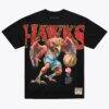 Atlanta Hawks Mitchell & Ness x LRG Wild Art T-Shirt - Black - Front View