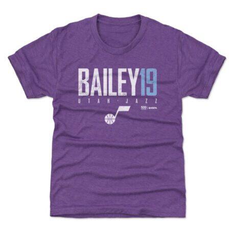 Ace Bailey Utah Jazz 500 Level Youth Elite T-Shirt - Purple - Front View