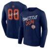 Connecticut Sun Hustle Custom Long Sleeve T-Shirt - Navy - Front View