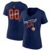 Connecticut Sun Women's Hustle Custom V-Neck T-Shirt - Navy - Front View