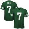 Justin Fields New York Jets Youth Replica Jersey - Green - Front View