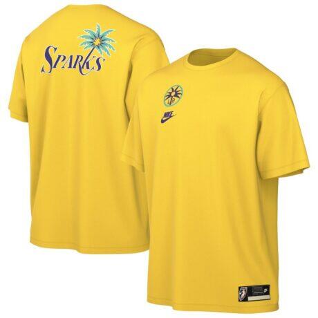 Los Angeles Sparks Nike Unisex Throwback Premium T-Shirt - Gold - - Front View