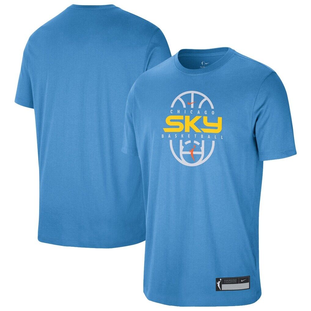 Chicago Sky Nike Unisex 2026 On-Court Authentic Practice Premium T-Shirt - Sky Blue
