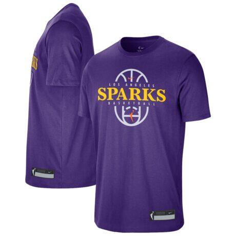 Los Angeles Sparks Nike Unisex 2026 On-Court Authentic Practice Premium T-Shirt - Purple - Front View