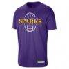 Los Angeles Sparks Nike Unisex 2026 On-Court Authentic Practice Premium T-Shirt - Purple - Side View