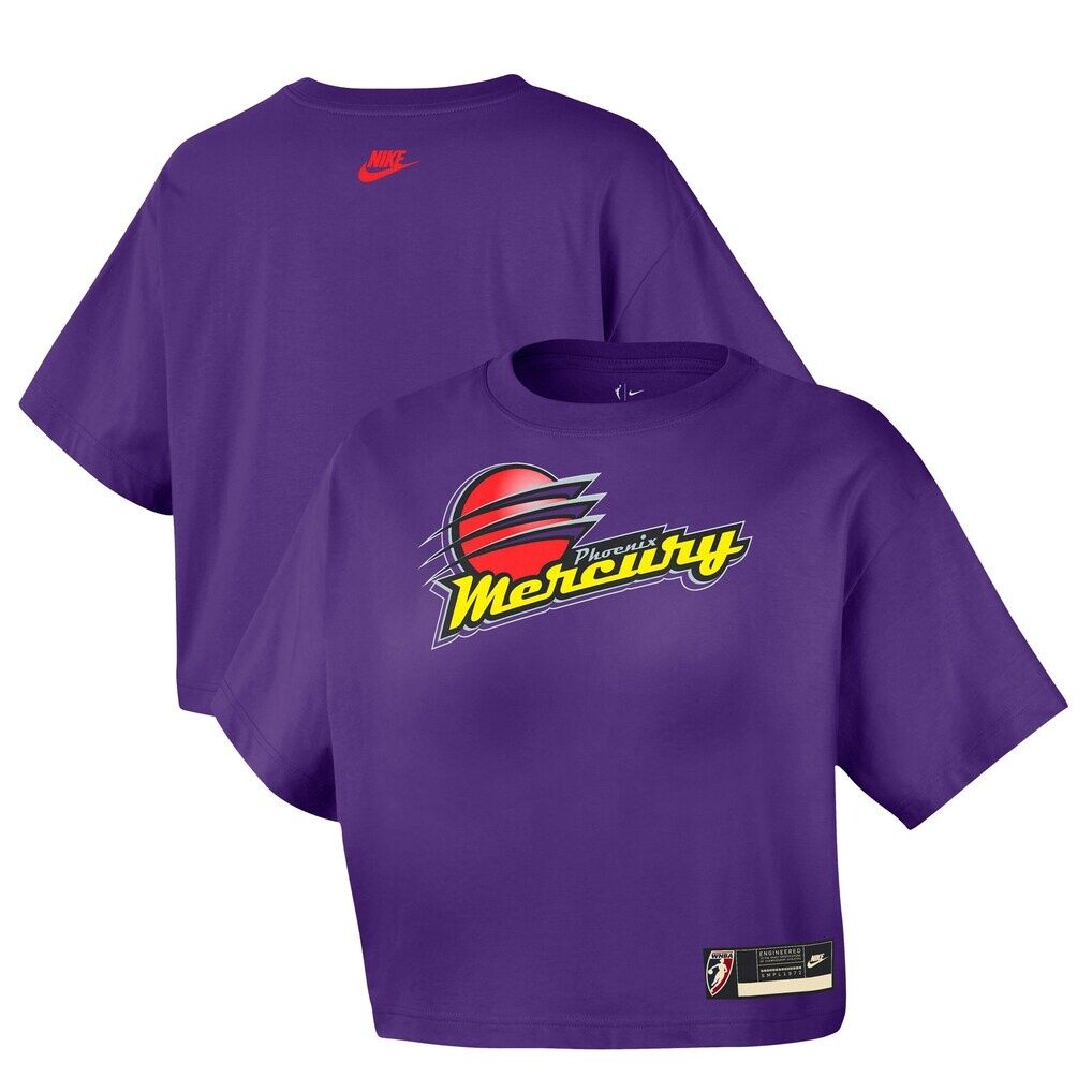Phoenix Mercury Nike Women's Throwback Cropped T-Shirt - Purple - Court Origins