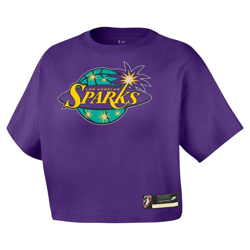 Los Angeles Sparks Nike Women's Throwback Cropped T-Shirt - Purple - Court Origins