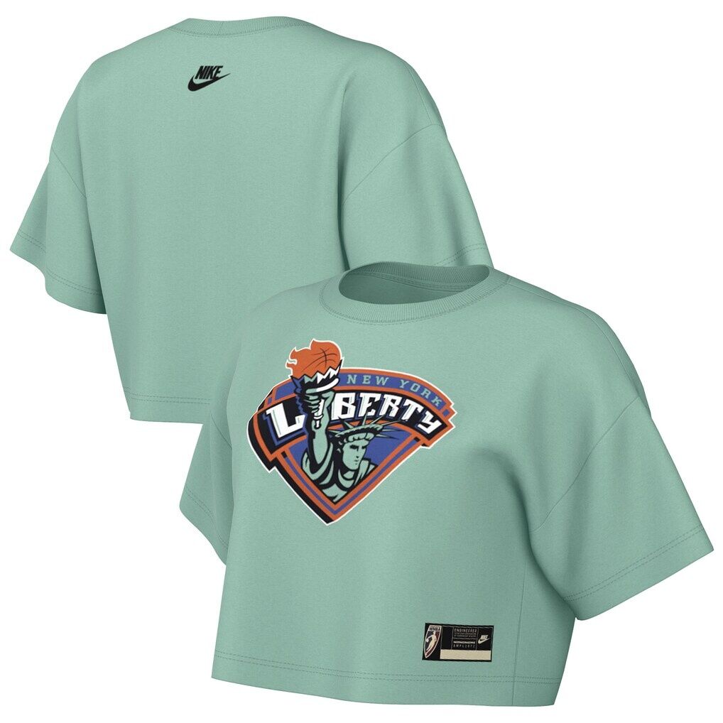 New York Liberty Nike Women's Throwback Cropped T-Shirt - Mint - Court Origins