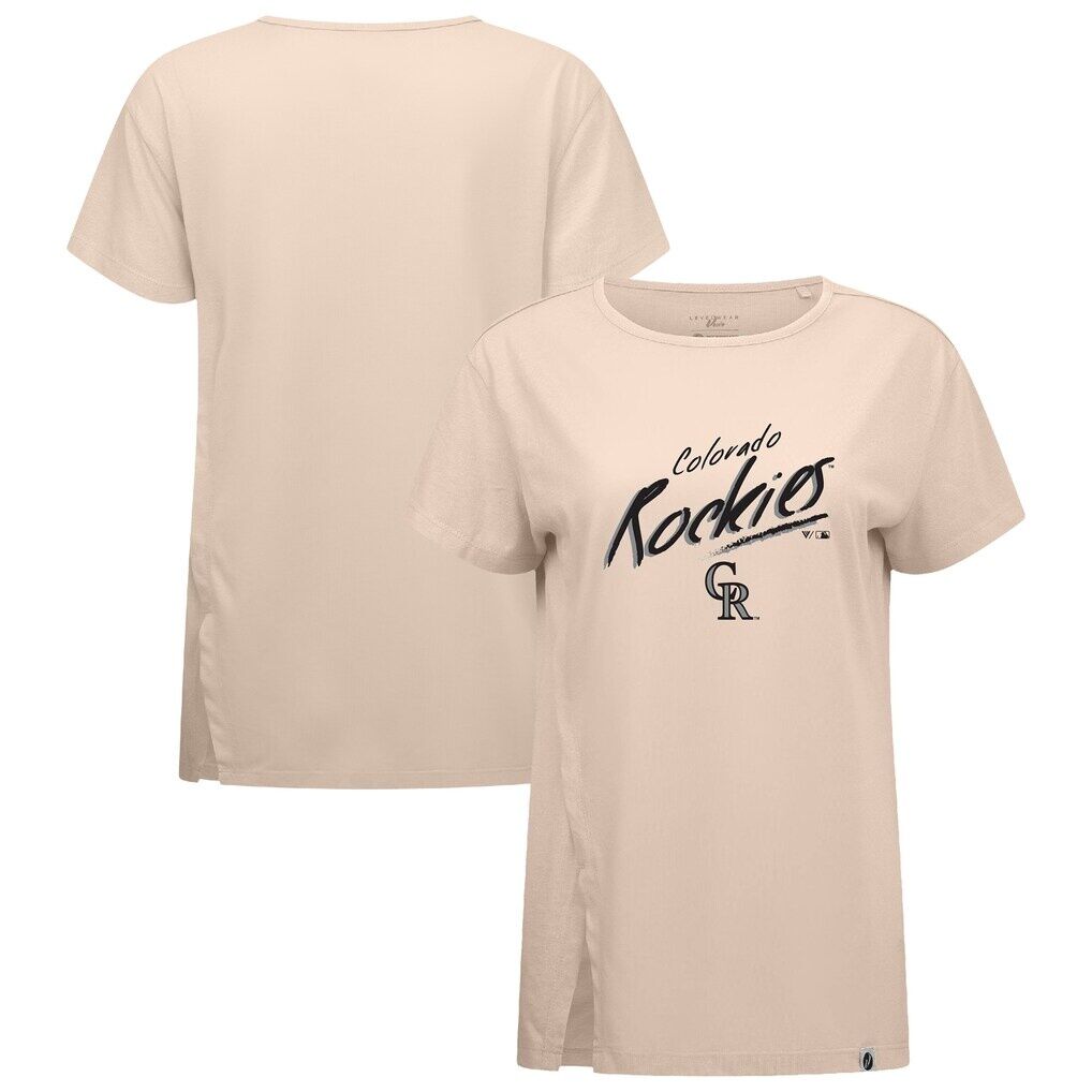 Colorado Rockies Levelwear Women's Influx Sizzle T-Shirt - Khaki