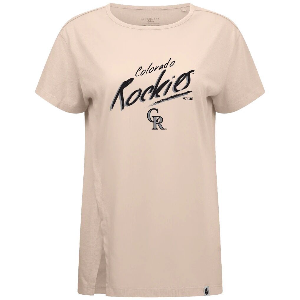 Colorado Rockies Levelwear Women's Influx Sizzle T-Shirt - Khaki