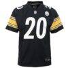 Kaleb Johnson Pittsburgh Steelers Nike Youth Team Game Jersey - Black - Side View