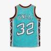 Shaquille O'Neal 1996 NBA All-Star Game Mitchell & Ness Youth Hardwood Classics Swingman Jersey - Teal - Detail View