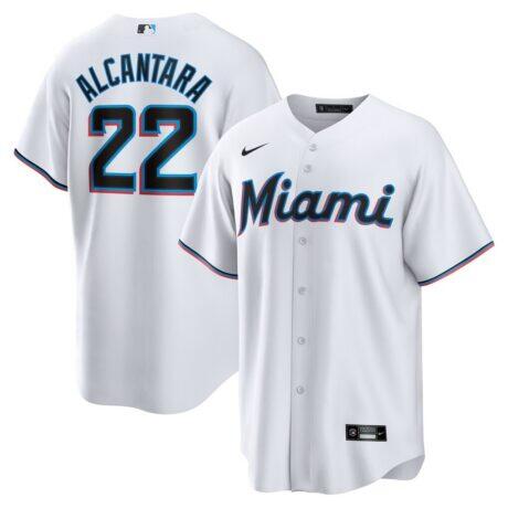 Sandy Alcantara Miami Marlins Nike Youth Home Replica Jersey - White - Front View