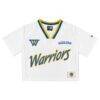 Golden State Warriors New Era Women's Sport Classics Capsule Boxy Cropped Fashion Jersey - White - Front View