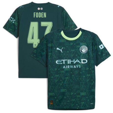 Phil Foden Manchester City Puma x EA SPORTS FC 2025/26 Fourth Jersey - Green - Front View