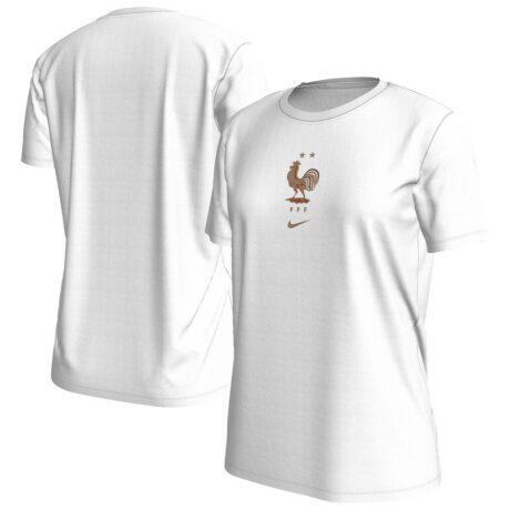 France National Team Nike Women's Crest T-Shirt - White - Front View