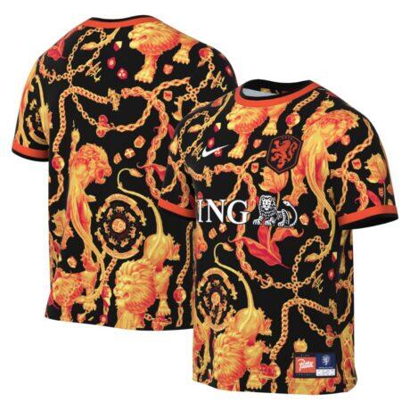 Netherlands National Team x Patta Nike 2026 Dri-FIT Pre-Match Top - Black - Front View