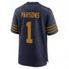 Micah Parsons Green Bay Packers Nike The 1923 Classic Game Game Jersey - Navy - Detail View