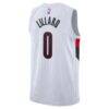 Damian Lillard Portland Trail Blazers Nike Unisex Swingman Jersey - White - Detail View