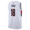 Yang Hansen Portland Trail Blazers Nike Unisex Swingman Jersey - White - Detail View