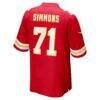 Josh Simmons Kansas City Chiefs Nike Team Game Jersey - Red - Detail View