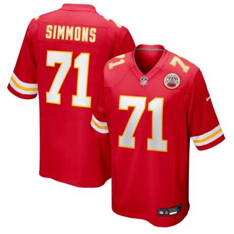 Josh Simmons Kansas City Chiefs Nike Team Game Jersey - Red - Front View