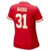 Jeffrey Bassa Kansas City Chiefs Nike Women's Team Game Jersey - Red - Detail View