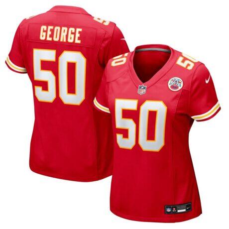 Brandon George Kansas City Chiefs Nike Women's Team Game Jersey - Red - Front View